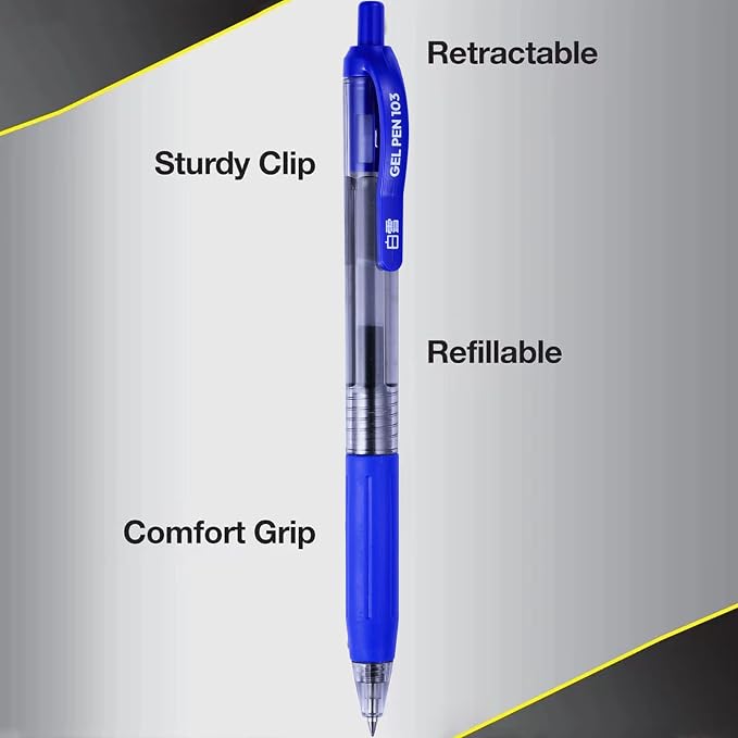 EYEYE G-103 0.5mm Gel Pens, 5 Black 5 Blue, Extra Fine Point Pen | Retractable - Image 4