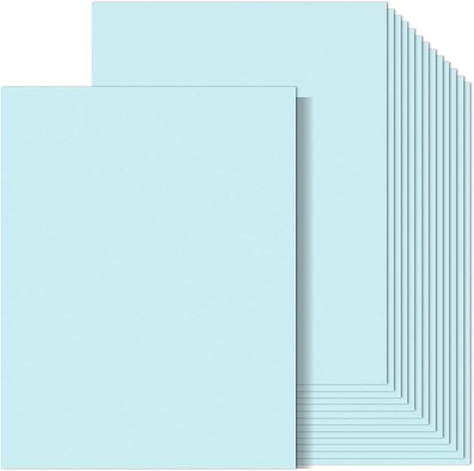 MixTeach 100 Sheets Light Blue Cardstock 8.5 x 11 Inch Thick Cardstock Paper, 250gsm/92lb Double Sided Light Blue Cardstock Printer Paper for Cards Making Crafts Scrapbook Invitations Drawing Printing-DeskLoop Office