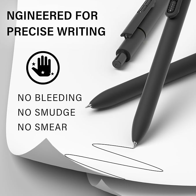 0.7mm Gel Pens Black Ink, 8 Pack Retractable Pens - Image 2