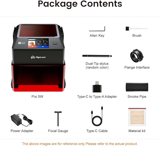 AlgoLaser 5W Smart Laser Engraver Machine: Portable Laser Engraver with 3.5" Touchscreen & 2.0 AlgoOS System - Hand Draw/Wireless Transmission/SD Card/Offline - Laser Engraving for Wood, Leather-DeskLoop Office