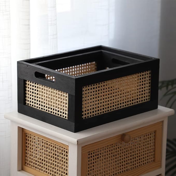 Wood Baskets, Rattan Storage Baskets - Image 6