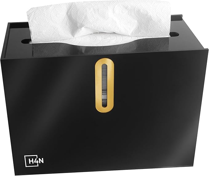 H4N Multifold Hand Paper Towel Dispenser Countertop, Compact Design, Single Sheet Dispensing for Home and Commercial Use, Black-DeskLoop Office