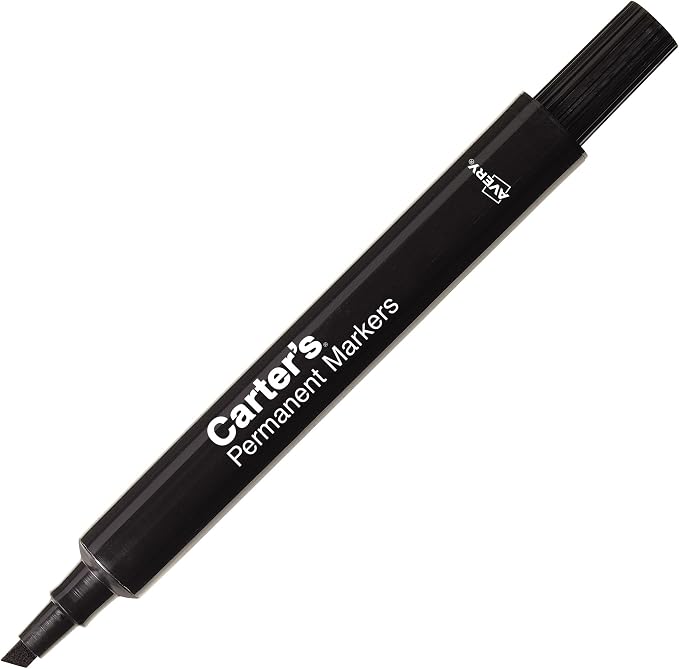 Carter's Permanent Markers, Chisel Tip, Large Desk-Style Size, 12 Black Markers - Image 6