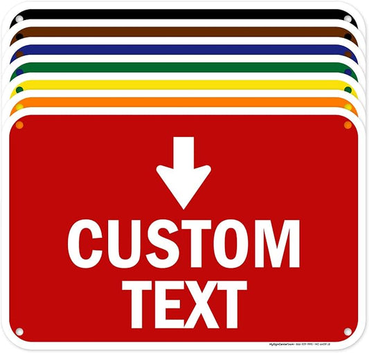 Custom Arrow, Custom Directional Sign, Down Arrow, 12x18 Inches, 55 mil thick by MySignCenter