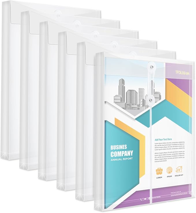 6 Pack Clear Folders for Documents Plastic Envelopes by TFDLCGzm