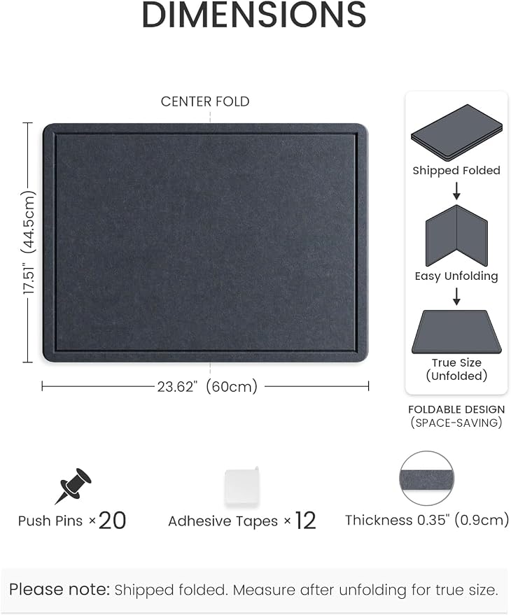 Fluxynara Bulletin Board, 23.6" x 17.5" Cork Board Alternative - Image 2