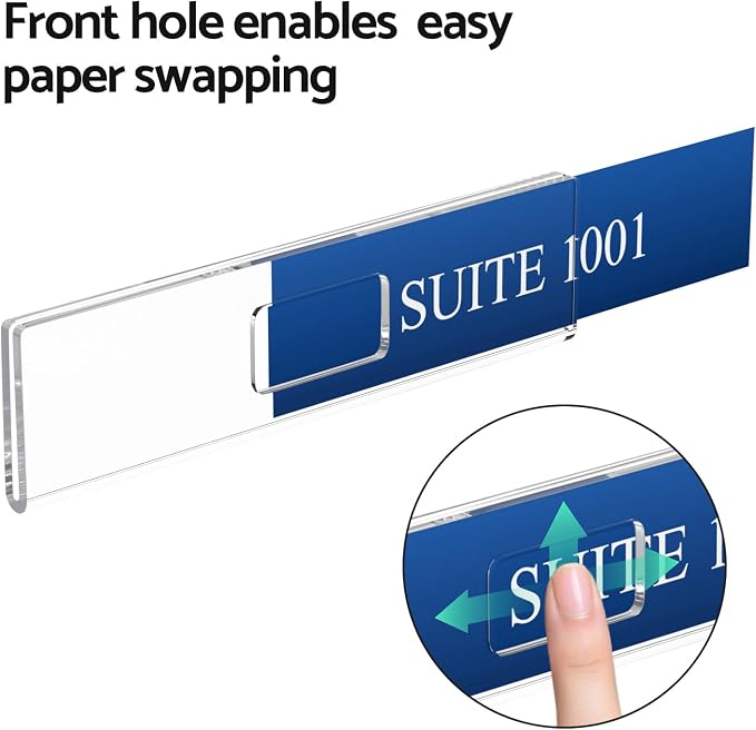 HlIMIEI Acrylic Name Plates for Doors, 5 Pack Self-Adhesive Wall Name Holders 2 - Image 3