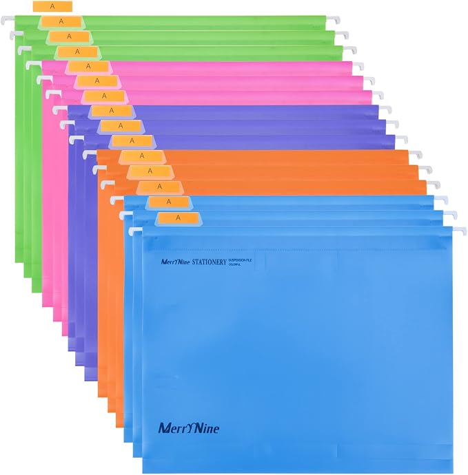 Merrynine Hanging File Folders Letter Size 15pcs, Polypropylene Filing Cabinet by MerryNine