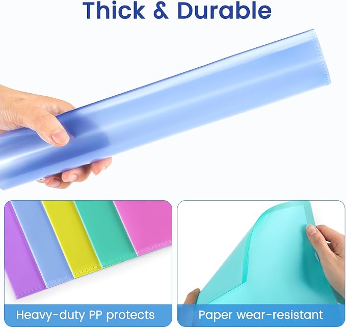Sooez 15 Pack Clear Document Folder, Plastic Sleeves - Image 5