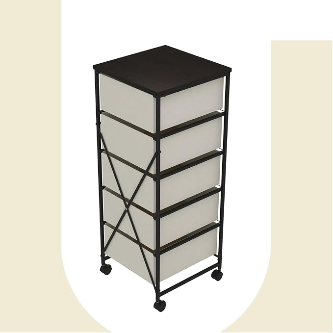 CASUNER Small Cabinet with Drawers Rolling 5 Drawer Mobile File Cabinet - Image 5