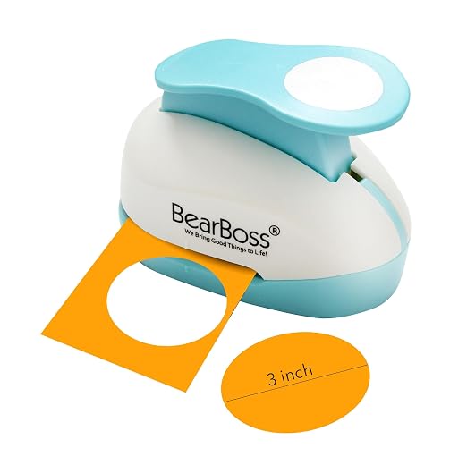 BearBoss 3 Inch Circle Punch, Hole Punch Shapes, Paper Punch Set by BearBoss