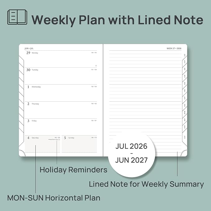 POPRUN Weekly Planner 2026-2027 Academic Calendar Appointment Book - Image 3