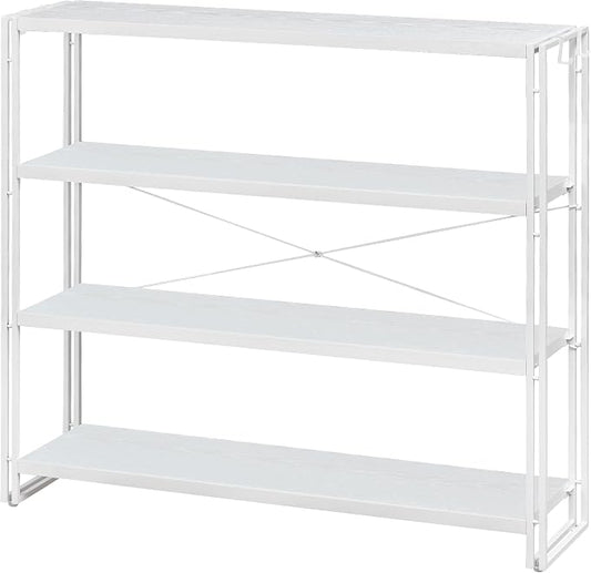 HCHQHS Bookshelf, 4-Tier Industrial Bookcase, Freestanding Tall Bookshelves by HCHQHS