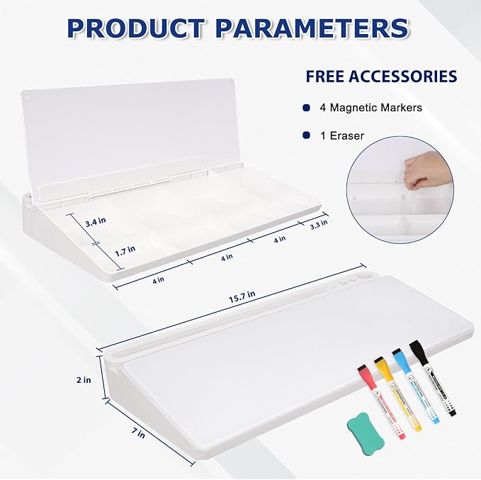 Desktop Glass Whiteboard with Storage, Desk White Board with Computer Keyboard - Image 8