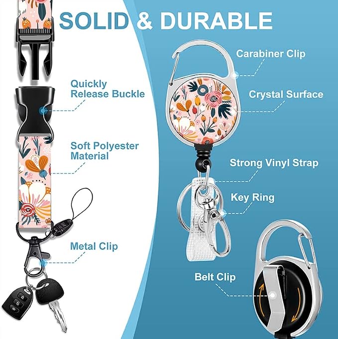 Badge Lanyard, Retractable Badge Holder - Image 2