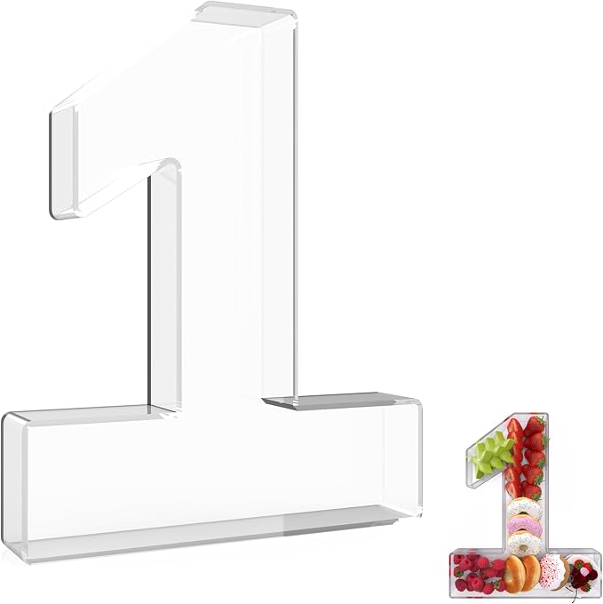13.8" Extra Large Acrylic Number Charcuterie Board Box, Reusable Fillable by RUFHVTY