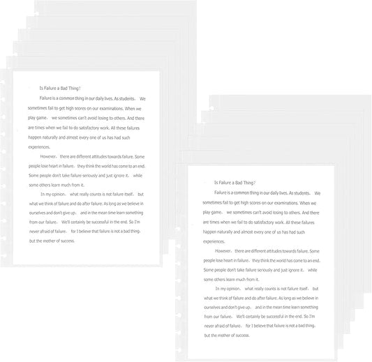 100 Piece Discbound Sheet Protectors Discbound Page Protector Letter Size Clear Plastic Page Protectors for Letter Size Discbound Binding Cover-DeskLoop Office