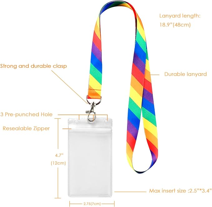 12 Pack Rainbow 6-Color Lanyard - Image 3