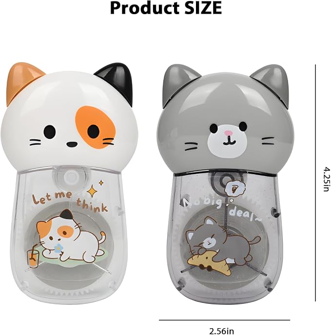 2Pcs Cute Cat White Correction Tape Kawaii Extra-Long Correction Tape – 98ft - Image 2