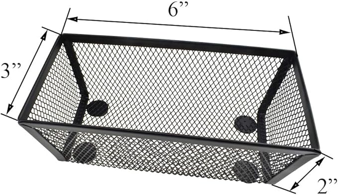HAHIYO Stackable Mesh Tray Cup 6 x 3 x 2 inches Sturdy Container for Desk Drawer Organizer Collection for Home Office School kitchen Soft Foam Feet No Sharp Edges 2 Pack Black-DeskLoop Office