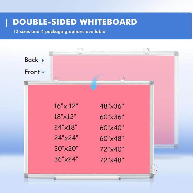 WALGLASS Magnetic Whiteboard 36"x24" Dry Erase White Board - Image 8