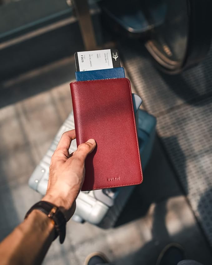 VULKIT Passport Holder Wallet RFID Blocking Travel Wallet - Image 6