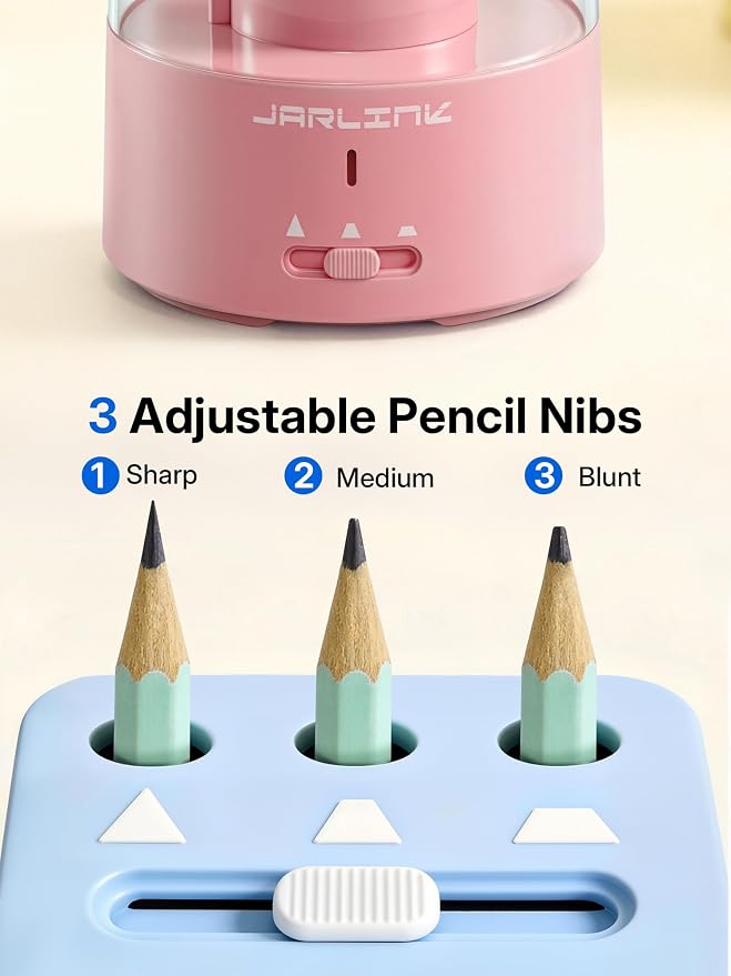 JARLINK Electric Pencil Sharpener, Fully Automatic Rechargeable Pencil Sharpener - Image 4