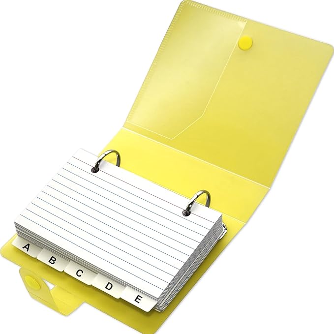 3x5 Lined Index Cards with Ring Binder Holder and Dividers, 100 Ruled Cards by Unknown