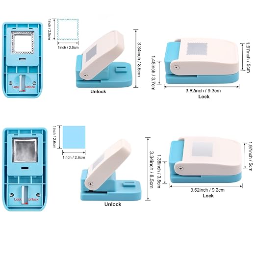 BAOFALI 2Pcs/Set Stamp Puncher 1 Inch Square Hole Punch & 1 Inch Square Postage - Image 3