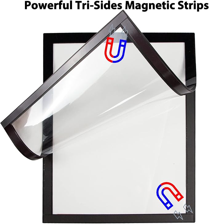 JIUYE Magnetic Sign Holder 8.5 x 11 Wall Mount, Self Adhesive Picture Display - Image 4