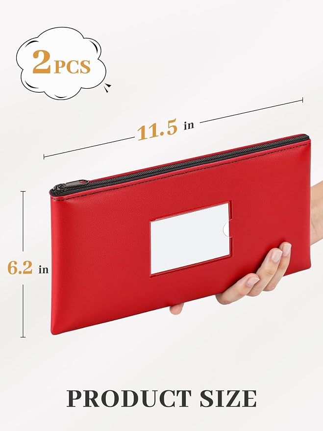 SMARTAKE Money Bags with Zipper, Waterproof Leather Money Pouches, - Image 3