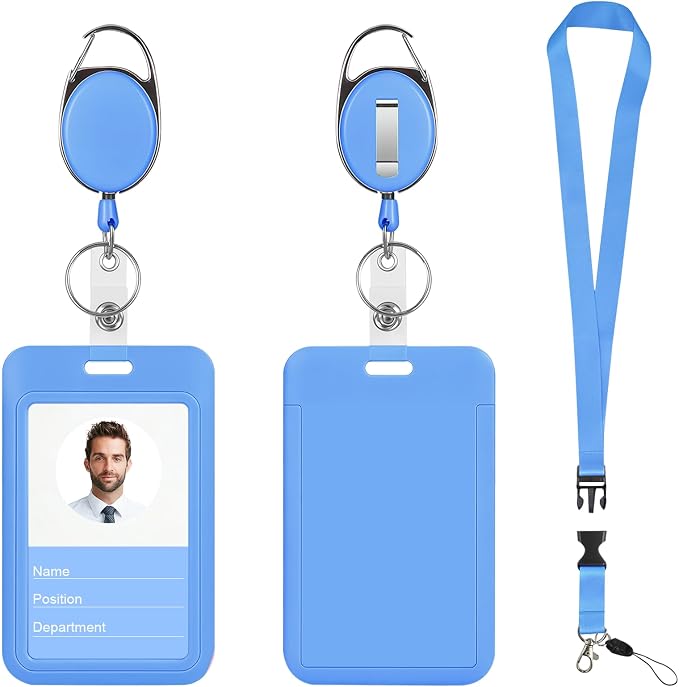 ID Badge Holders and Retractable Reel Clips, Lanyard by Unknown