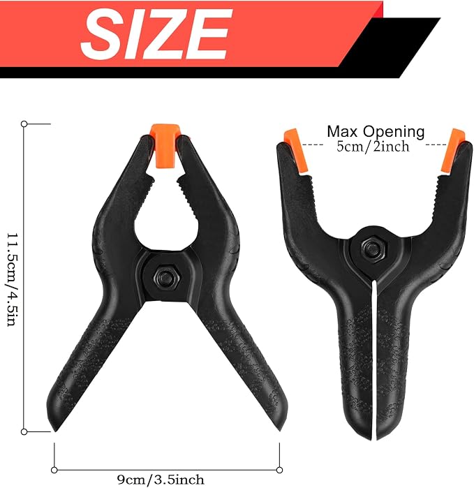8 Pack Spring Clamps, 4.5inch Plastic Clips, Small Backdrop Clips, Clamps Heavy - Image 2