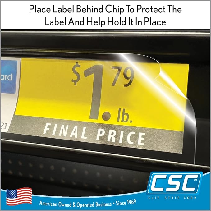 Clip Strip Corp. Price/Data Channel Label Holder Chips, 2.25" L x 1.25" H - Image 3