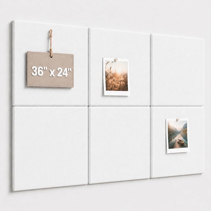 Felt Bulletin Board Tiles, Large Cork Board Alternative, 24 x 36 in | 0.35 in by CreateYourIdealSpace