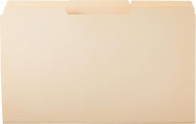Amazon Basics Sturdy Manila File Folders, 1/3 Tabs in Assorted Positions - Image 3