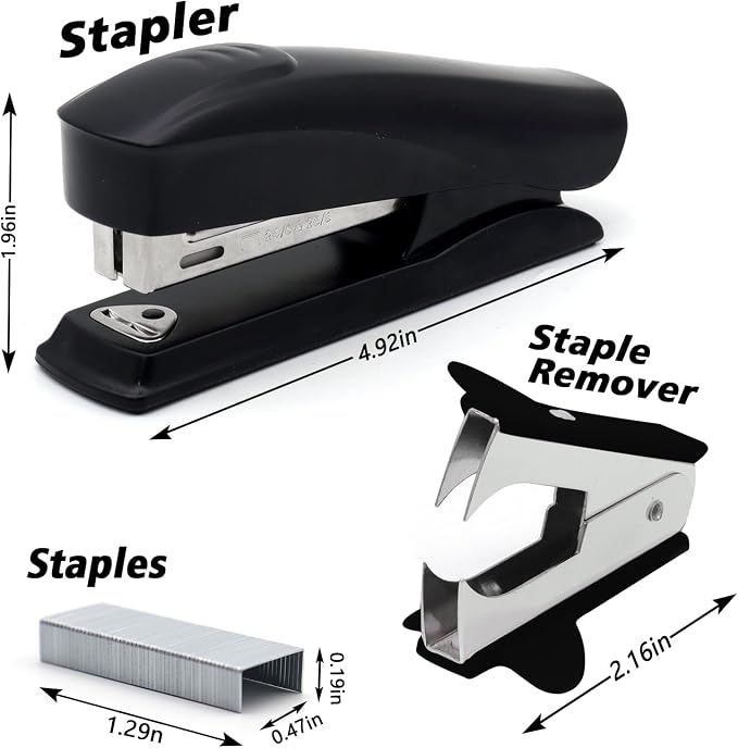 Black Office Stapler, 25 Sheet Capacity - Image 2
