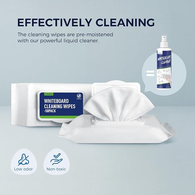 loukin Dry Erase Wipes, Non-Toxic Cleaning Wipes - Image 2