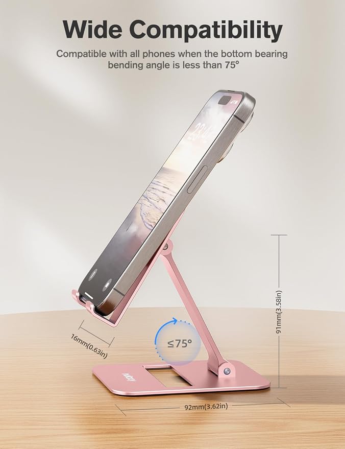 Nulaxy 2 Pack Dual Folding Cell Phone Stand, Fully Adjustable Phone Holder - Image 3