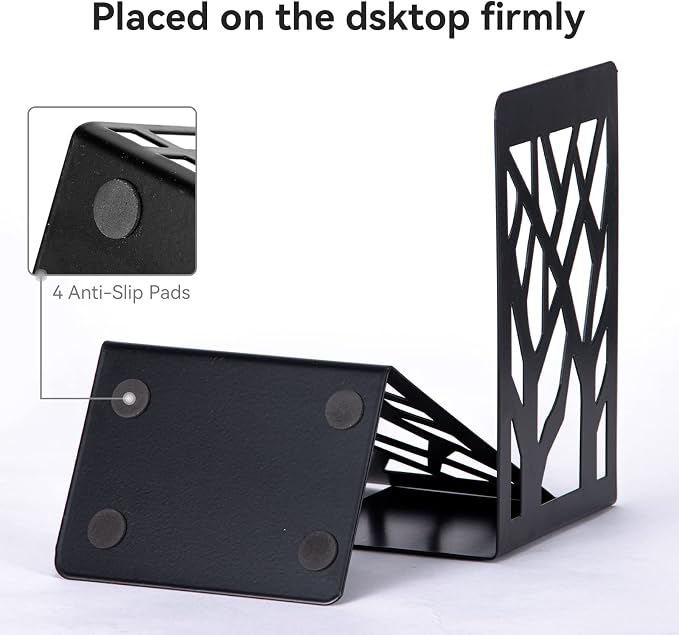 Metal Bookends Black 6 Pair - Image 2