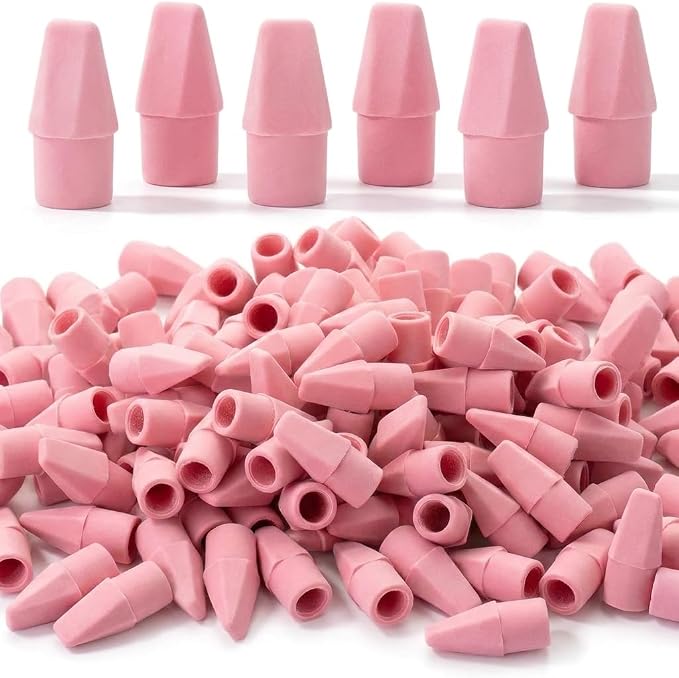 Mr. Pen- Pencil Top Erasers, 120 Pack, Latex-Free | No-Smudge Cap Pencil Erasers by MrPen