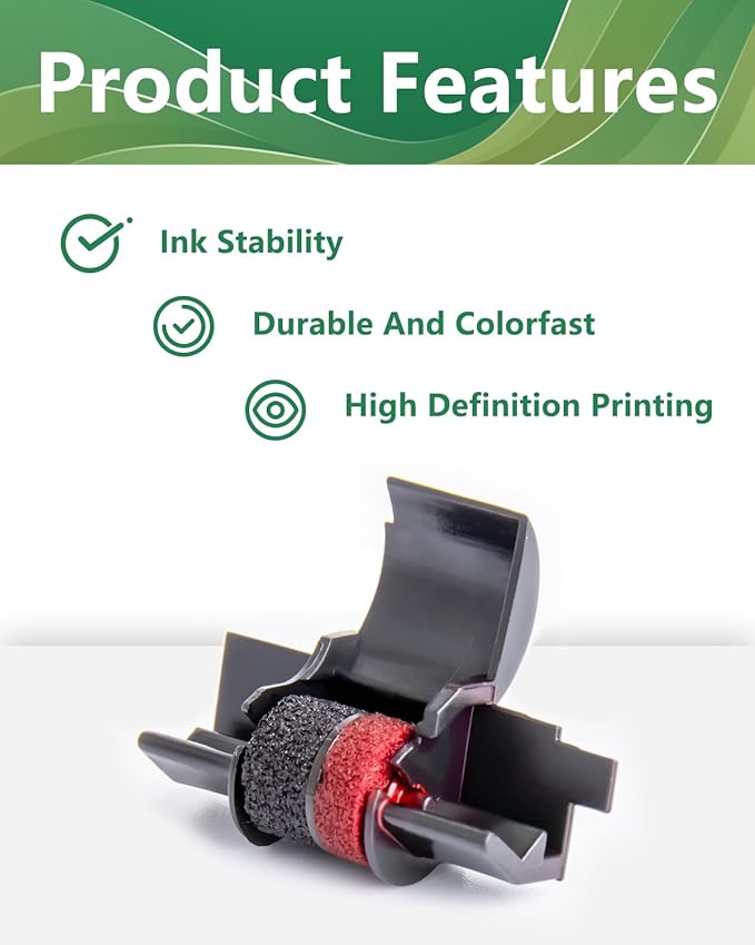 5 Packs IR40T Calculator Ink Roller Printer Ribbon IR-40T CP13 MP-12D PR-42 IR-40T, Black & Red Compatible with Casio HR-100TM HR-150TM HR-170RC, Sharp EL-1750V EL-1801V-DeskLoop Office