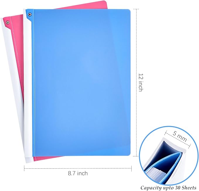 Clear Report Covers with Swing Clip, 10 Pack, 30 Sheet Capacity A4 Size File - Image 2