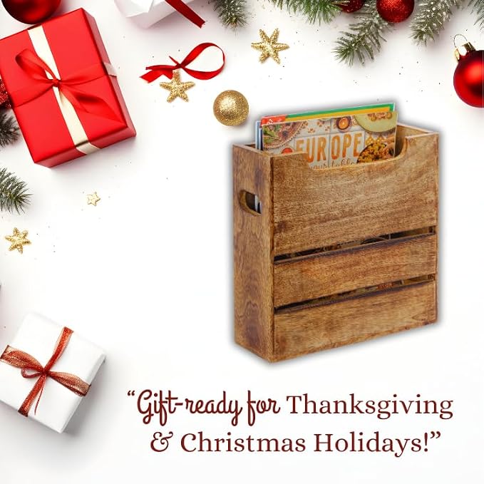 Mie Creations Wooden Magazine Holder Rack - Image 3