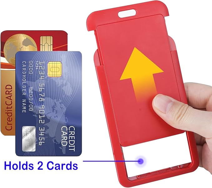 15 Pack Sliding ID Badge Holder Vertical Hard Plastic Card Case Protector Pouch - Image 6