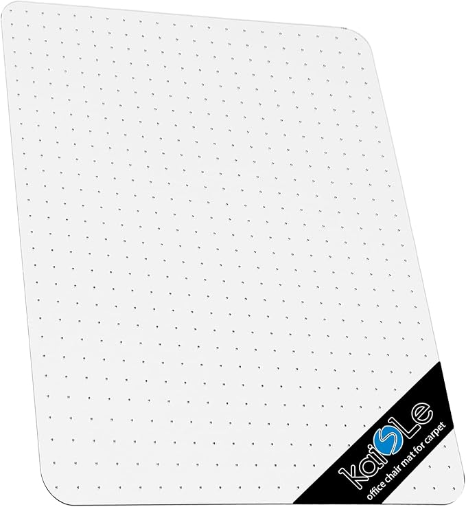 Office Chair Mat for Carpet, 32x48 Heavy Duty Clear Plastic Rolling Chair Mat by KAISLE