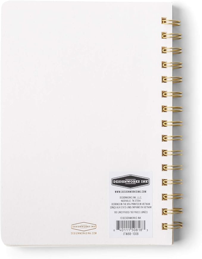 DesignWorks Ink 6" x 8.25" Speckled Ivory White Textured Paper Twin Wire Spiral - Image 2