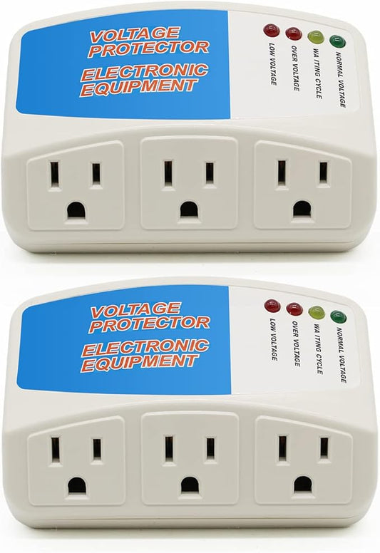 BSEED Surge Protector Power Strip Home Appliance, 3 Outlet Power Surge Protector, Voltage Protector Brownout Surge Refrigerator 1875 Watts, 120V, 15A, 2 Pack-DeskLoop Office