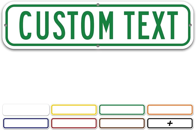 Custom Street Sign, Address Sign, 8 Colors, Reflective Option, Mounting Options by MySignCenter