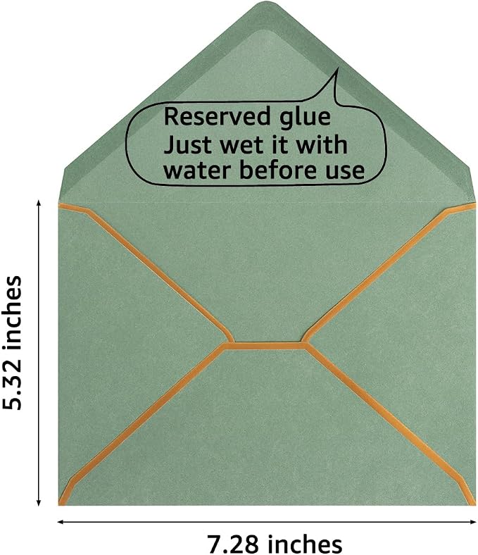 50 Pack A7 Envelopes Sage Green 5 x 7 - Image 2